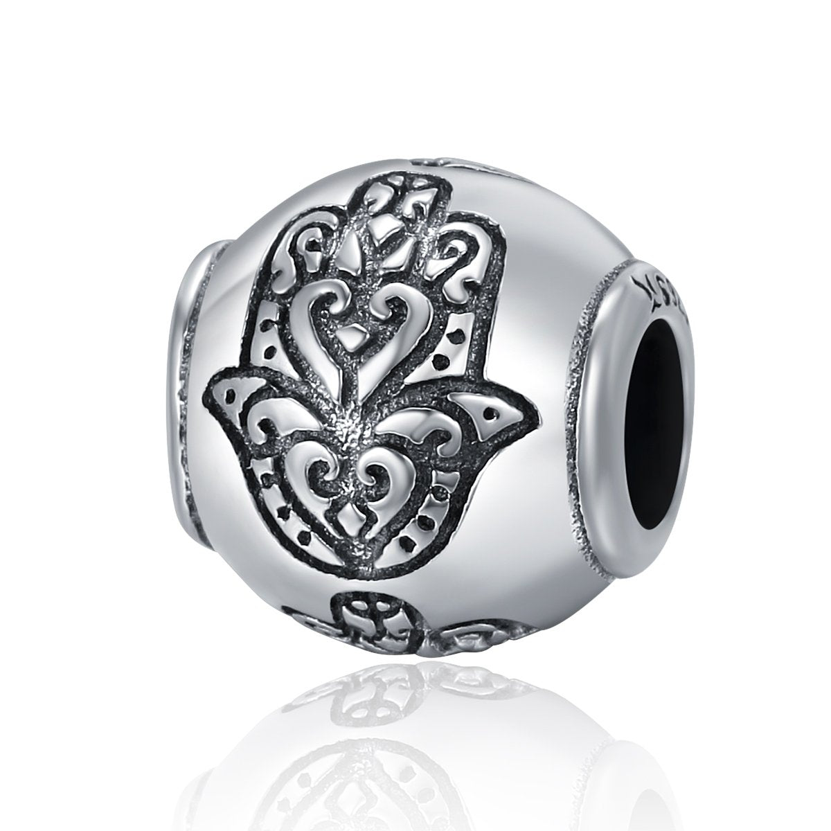 Hot Sale 100% 925 Sterling Silver Fatima Hand Faith Power Beads fit Original Charm Bracelets Women DIY jewelry SCC306