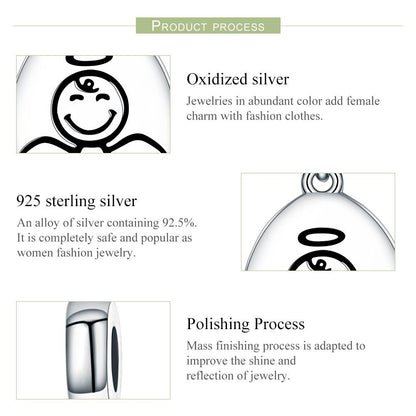 New Arrival Authentic 925 Sterling Silver Guardian Angel Charms Pendant fit Bracelet & Necklaces for Women Jewelry SCC328