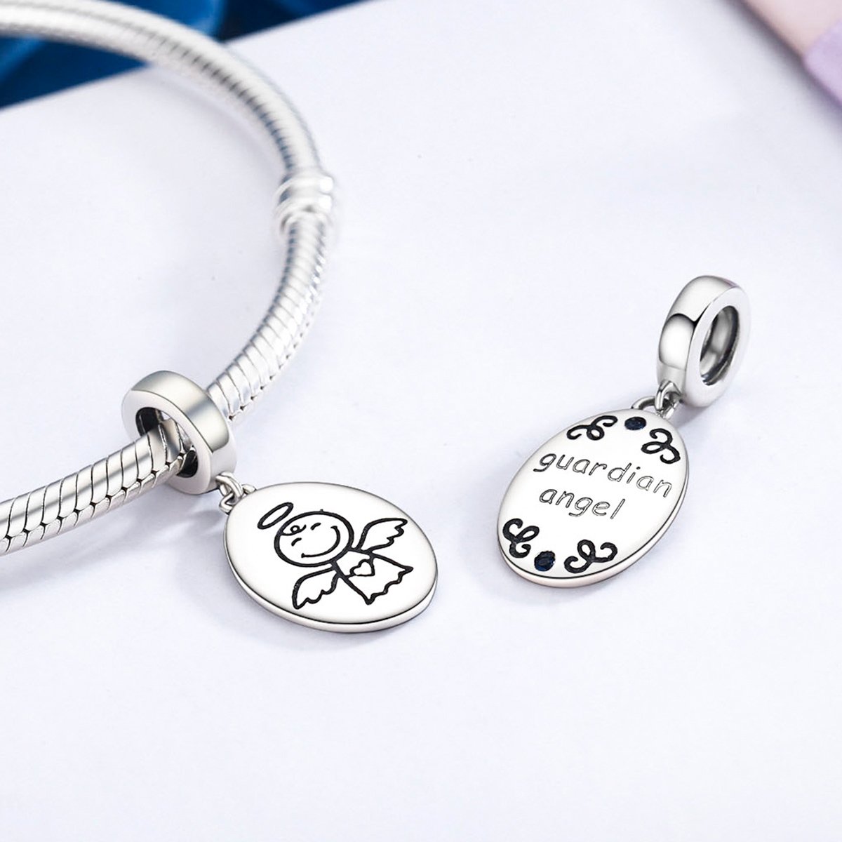 New Arrival Authentic 925 Sterling Silver Guardian Angel Charms Pendant fit Bracelet & Necklaces for Women Jewelry SCC328