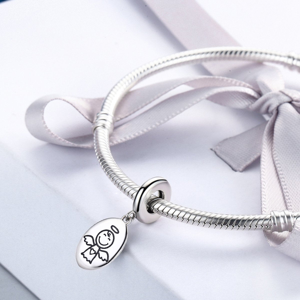 New Arrival Authentic 925 Sterling Silver Guardian Angel Charms Pendant fit Bracelet & Necklaces for Women Jewelry SCC328