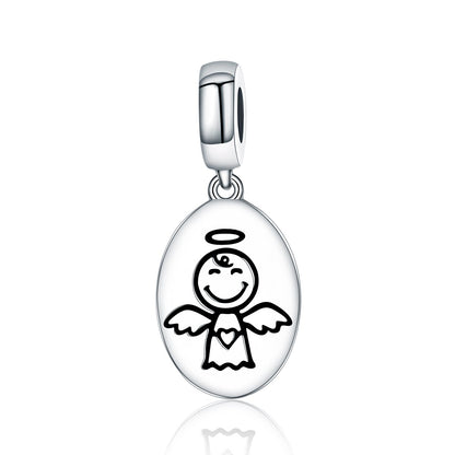 New Arrival Authentic 925 Sterling Silver Guardian Angel Charms Pendant fit Bracelet & Necklaces for Women Jewelry SCC328