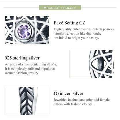 Genuine 925 Sterling Silver Beautiful Dream Catcher Holder Beads fit Charm Bracelet Necklace DIY Jewelry SCC330