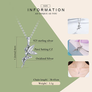 Authentic 925 Sterling Silver Flower Fairy Dangle Pendant Charms fit Women Charm Bracelets & Necklaces jewelry SCC359