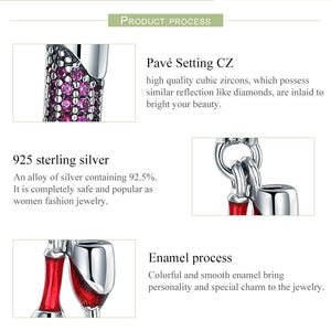 Authentic 925 Sterling Silver Darling You Cheers Beer Charm Pendant fit Women Charm Bracelet & Necklaces jewelry SCC373