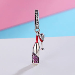 Authentic 925 Sterling Silver Darling You Cheers Beer Charm Pendant fit Women Charm Bracelet & Necklaces jewelry SCC373