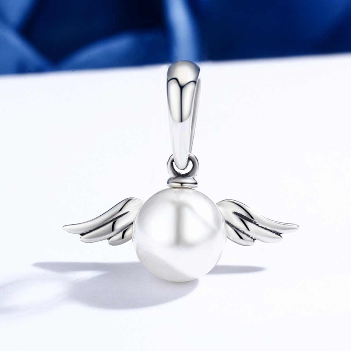 Valentine Day 100% 925 Sterling Silver Naughty Angel Feather Wing Pendant Necklace for Mom Chain Necklace Jewelry SCC381