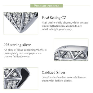 Authentic 925 Sterling Silver Luxury Geometric Shape Clear CZ Beads fit Original Charm Bracelet Fine jewelry S925 SCC397