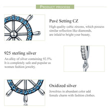 Load image into Gallery viewer, Genuine 100% 925 Sterling Silver Sea Voyage Ship Rudder Pendant Charms fit Women Bracelets Necklace Fine Jewelry SCC413