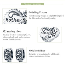 Load image into Gallery viewer, 100% 925 Sterling Silver Mother and Daughter Love Forever Pendant Charms fit Bracelets Necklace Jewelry Making SCC427