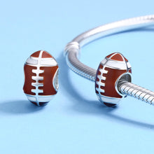 Load image into Gallery viewer, Sport Collection 100% 925 Sterling Silver American Football Sport Ball Charm Beads Fit Charm Bracelet DIY Jewelry SCC442