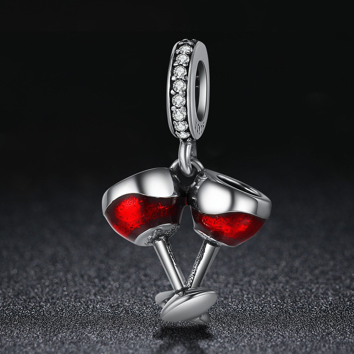 Valentine Day Gift 925 Sterling Silver Cheers for Love Couple Beer Pendant Charm Fit Charm Bracelet DIY Jewelry SCC478