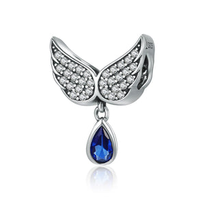 Authentic 925 Sterling Silver Angel Wings Feather Pendant Charm fit Women Bracelet amp Necklace Jewelry SCC481