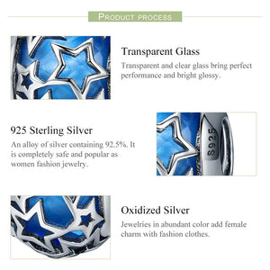 Hot Sale 100% 925 Sterling Silver Shimmering Star Crystal CZ Beads fit Women Bracelets & Bangles Jewelry SCC511