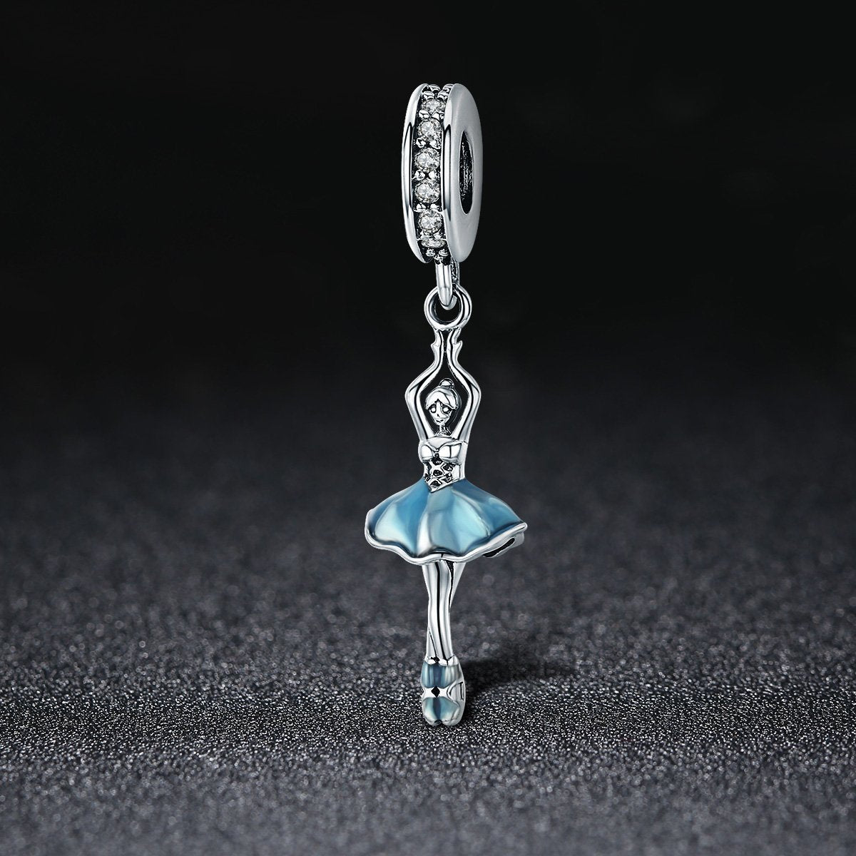Popular Genuine 925 Sterling Silver Ballet Girl Ballet Angel Pendant Charm fit Women Charm Bracelet DIY Jewelry SCC514