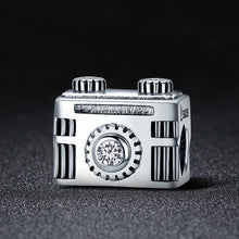 Load image into Gallery viewer, Original 925 Sterling Silver Sentimental Snapshots Camera Charm Fit Bracelet &amp; Necklace Black Enamel DIY Jewelry SCC516