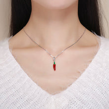 Load image into Gallery viewer, New Arrival 100% 925 Sterling Silver Red Chili Pepper Pendant Charm fit Women Charm Bracelet &amp; Necklace Jewelry SCC530