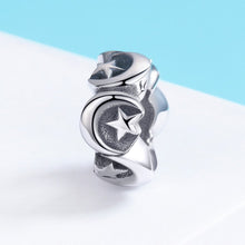 Load image into Gallery viewer, New Arrival 100% 925 Sterling Silver Stackable Moon and Star Spacer Beads fit Women Bracelet Fine Jewelry Making SCC540