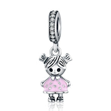 Load image into Gallery viewer, 925 Sterling Silver Adorable Little Girl Dangle Charm