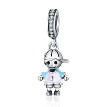 Load image into Gallery viewer, 925 Sterling Silver Adorable Little Boy Dangle Charm
