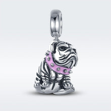 Load image into Gallery viewer, Authentic 925 Sterling Silver Cute English Bulldog Dog Charm Beads fit Original Charm Bracelet DIY Jewelry Making SCC552