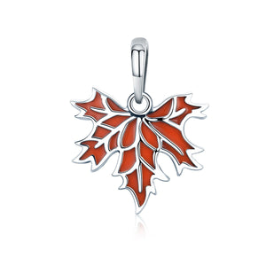 100% 925 Sterling Silver Autumn Maple Tree Leaves Pendant Necklace for Women Luxury Sterling Silver Jewelry Gif SCC585
