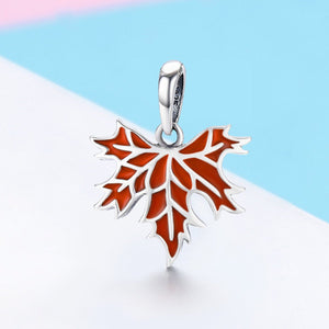 100% 925 Sterling Silver Autumn Maple Tree Leaves Pendant Necklace for Women Luxury Sterling Silver Jewelry Gif SCC585