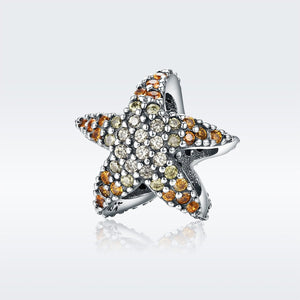 Authentic 925 Sterling Silver Ocean Star Starfish Beads Charm fit Original Charm Bracelet Fine Silver Jewelry SCC586