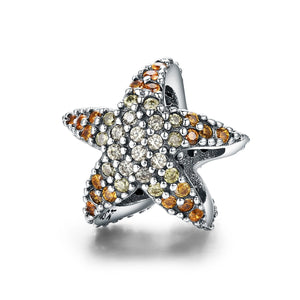 Authentic 925 Sterling Silver Ocean Star Starfish Beads Charm fit Original Charm Bracelet Fine Silver Jewelry SCC586