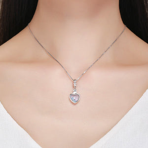 100% 925 Sterling Silver Romantic Heart Pendant AAA Zircon Charm fit Women Bracelet & Necklace Fine Jewelry S925 SCC588