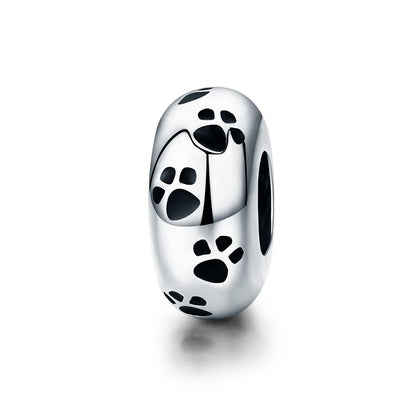 New Arrival 100% 925 Sterling Silver Dog Animal Footprint Spacer Beads fit Charm Bracelet & Necklace DIY Jewelry SCC594