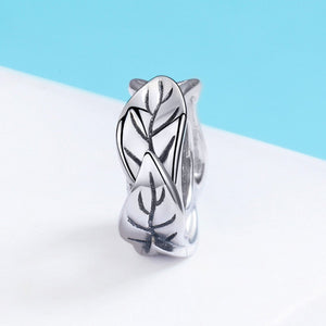 Spring Collection 925 Sterling Silver Stackable Tree Leaves Beads fit Charm Bracelet Necklace Fine Jewelry S925 SCC597