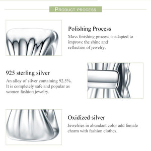 New Arrival Genuine 925 Sterling Silver Bowknot Silicon Spacer Beads fit Bracelets & Bangles DIY Jewelry Making SCC600
