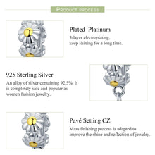 Load image into Gallery viewer, 925 Sterling Silver Stackable Daisy Flower Safety Chain Stopper Charm fit Charm Bracelet DIY Jewelry SCC618