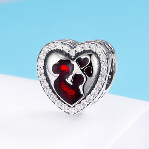 100% 925 Sterling Silver Great Mother's Love Heart Engrave Charm Beads fit Bracelet & Necklace Jewelry Mother Gift SCC634