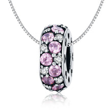 Load image into Gallery viewer, 925 Sterling Silver Pink and Clear CZ Spacer