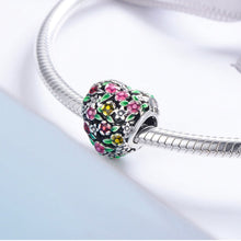 Load image into Gallery viewer, Summer Collection 100% 925 Sterling Silver Valley Of Flowers Heart Charm Beads fit Women Bracelet DIY Jewelry Gift SCC646