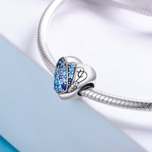 Romantic Authentic 925 Sterling Silver Butterfly Flower Love Heart Charm Beads fit Bracelet Fine Jewelry Making SCC653