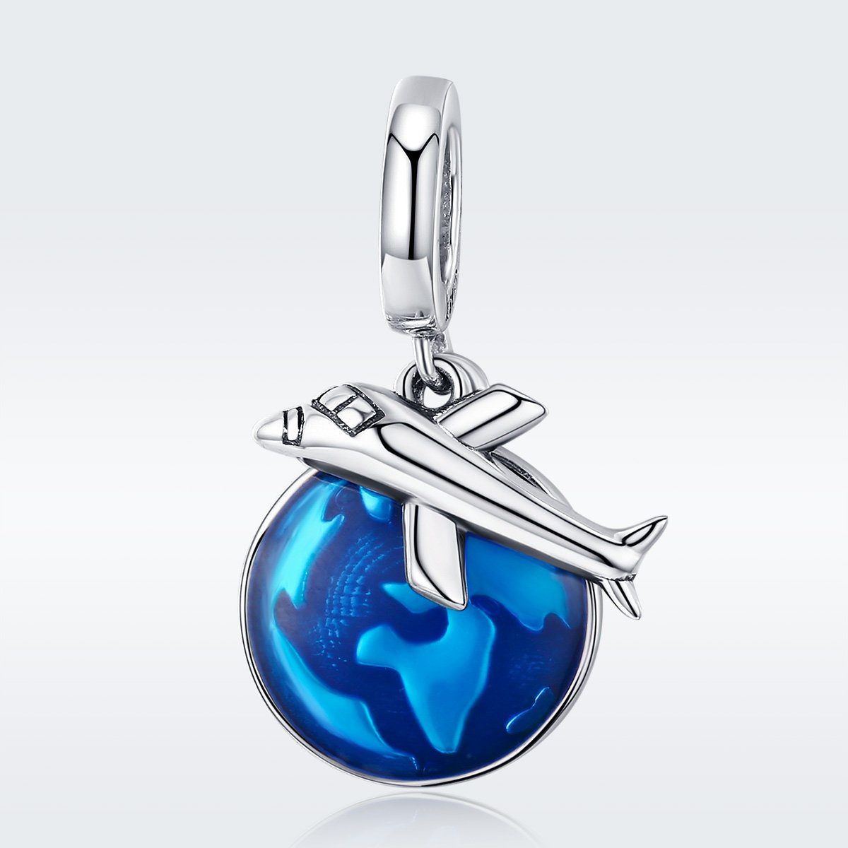 New Arrival 925 Sterling Silver Travel Around World Plane Charm Pendant fit Women Bracelet & Necklaces Jewelry SCC664