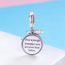 Load image into Gallery viewer, New Arrival 925 Sterling Silver Travel Around World Plane Charm Pendant fit Women Bracelet &amp; Necklaces Jewelry SCC664