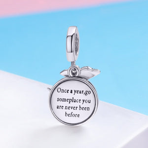 New Arrival 925 Sterling Silver Travel Around World Plane Charm Pendant fit Women Bracelet & Necklaces Jewelry SCC664
