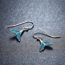 Load image into Gallery viewer, 925 Sterling Silver Ocean Sea Whale&#39;s Tail Drop Earrings for Women Sterling Silver Jewelry SCE065