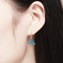 Load image into Gallery viewer, 925 Sterling Silver Ocean Sea Whale&#39;s Tail Drop Earrings for Women Sterling Silver Jewelry SCE065