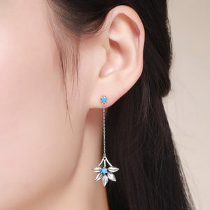 100% 925 Sterling Silver Daisy Flower Long Tassel Drop Earrings for Women Fashion Vintage Earrings Jewelry Brincos SCE279