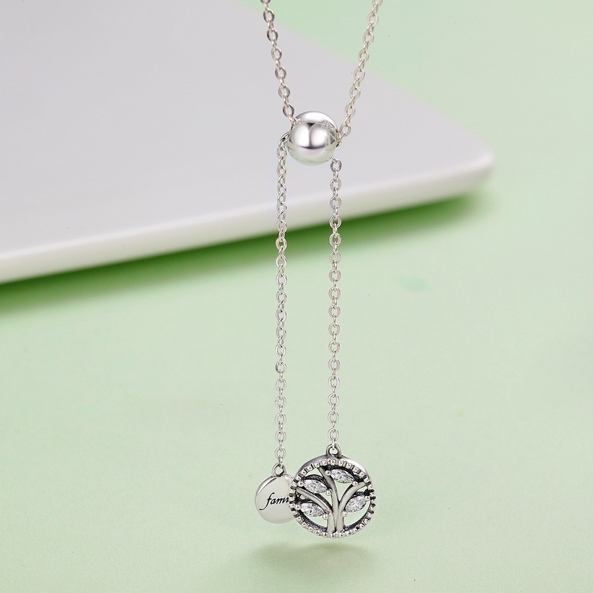 Genuine 925 Sterling Silver Tree of Life & House Letter Link Chain Necklaces & Pendants Authentic Silver Jewelry SCN106