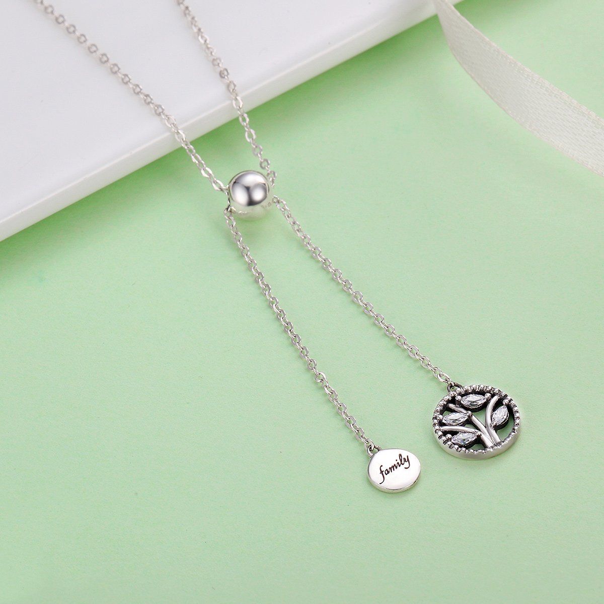 Genuine 925 Sterling Silver Tree of Life & House Letter Link Chain Necklaces & Pendants Authentic Silver Jewelry SCN106