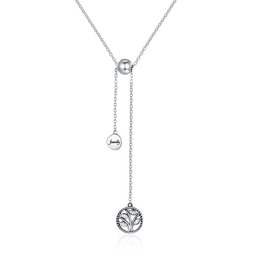 Genuine 925 Sterling Silver Tree of Life & House Letter Link Chain Necklaces & Pendants Authentic Silver Jewelry SCN106