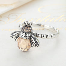 Load image into Gallery viewer, Authentic 925 Sterling Silver Orange Wing Animal Bee Finger Ring for Woman Sterling Silver Jewelry SCR025