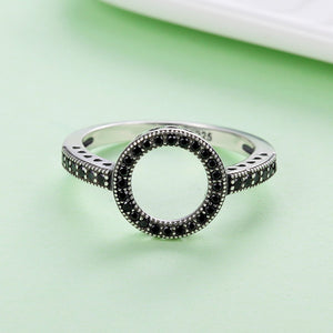 2018 HOT SELL 100% Genuine 925 Sterling Silver Forever Clear CZ Circle Round Finger Rings for Women Jewelry SCR112