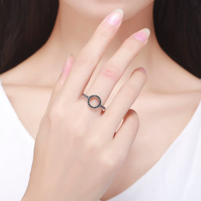 2018 HOT SELL 100% Genuine 925 Sterling Silver Forever Clear CZ Circle Round Finger Rings for Women Jewelry SCR112