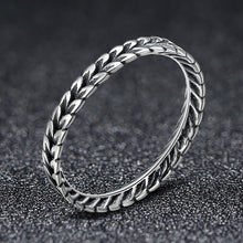 Load image into Gallery viewer, 925 Sterling Silver Stackable Ring Wheat Shape Arrow Finger Ring Women Vintage Sterling Silver Jewelry SCR139